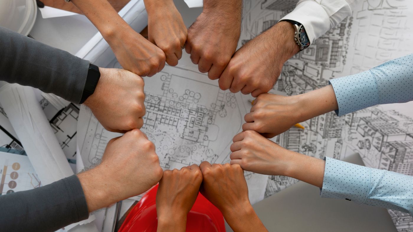 círculo de manos como símbolo de unión